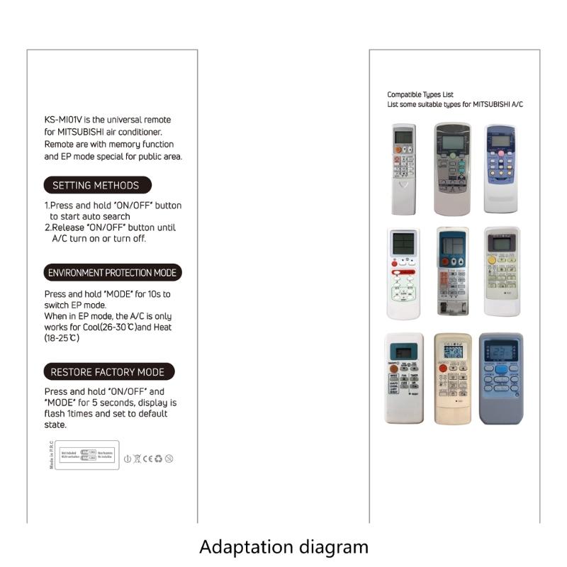 Universal Remote Control Replacement for Air Conditioner MSZ-A12NA MSZ-GE09NA MSZ-A15NA MSZ-D30NA MSZ-A24NA-1 KM07M