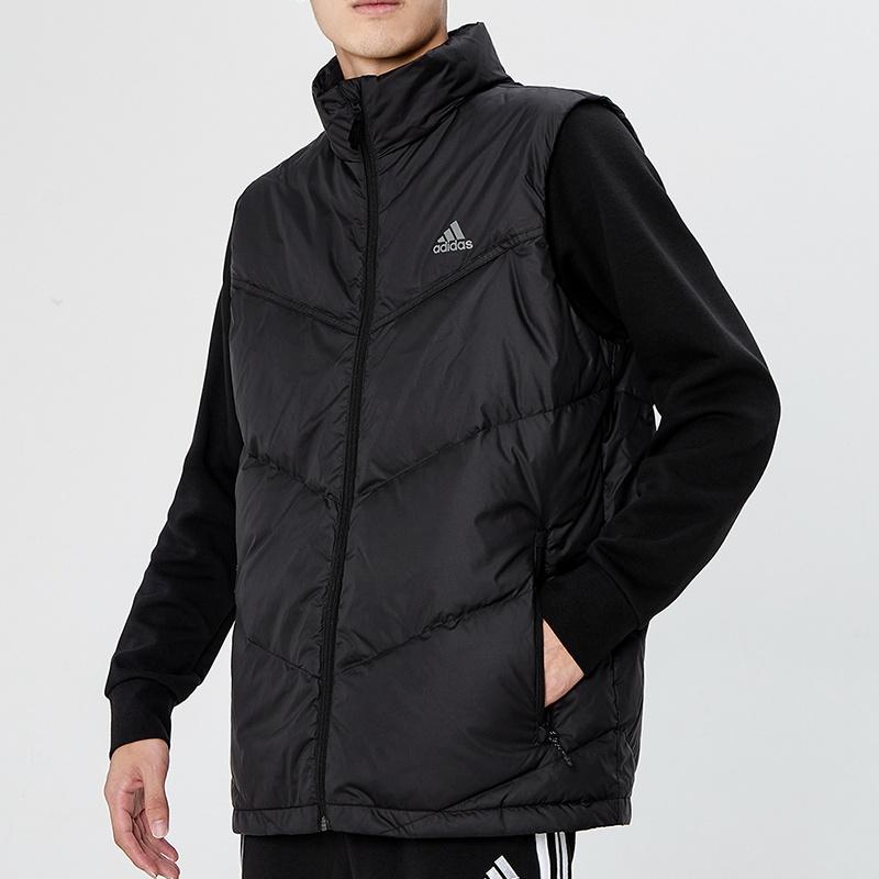adidas Down Vest Outdoor Stay Warm Stand Collar Black Men's H20775