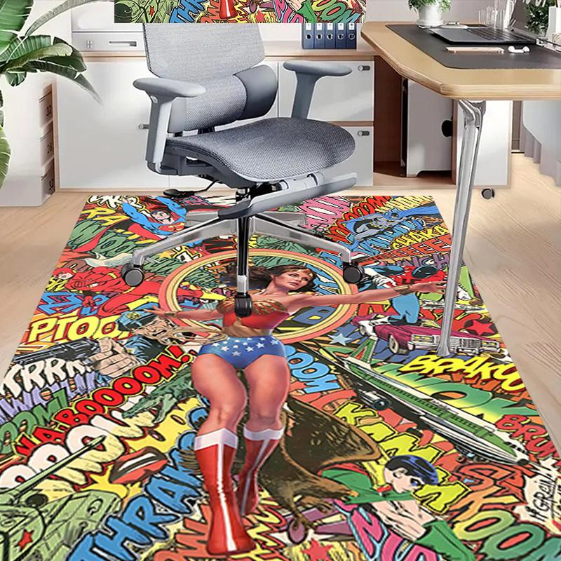 Wonder Woman Comic Book Carpet For Playroom Bedroom Living Room Sofa Home Decorkids Game Area Rug Nonslip Floor Mat