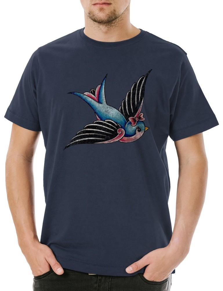 

Tattoo Swallow A Mens T-Shirt Swallow Love Hate Old School Art Studio Artist 2XL