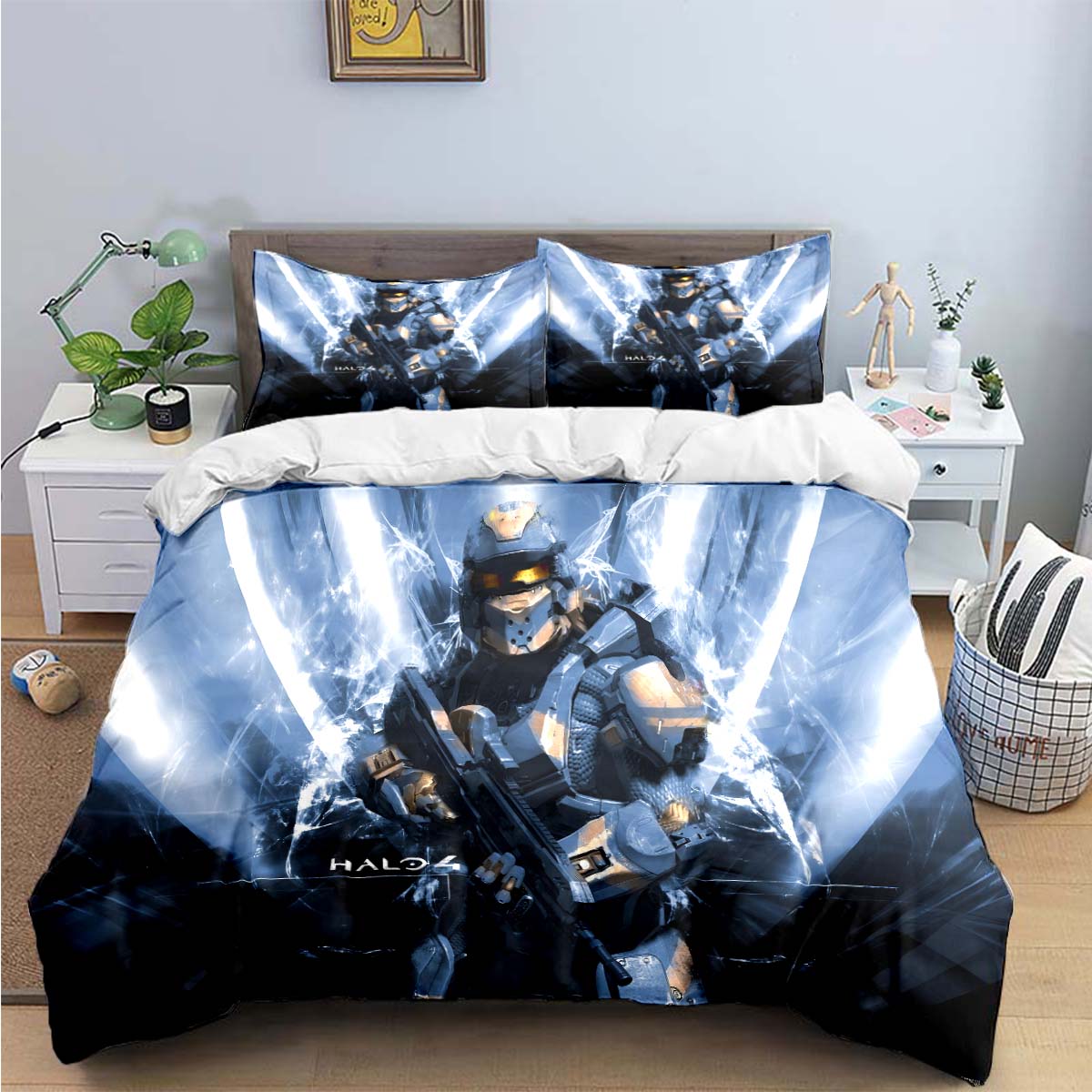 

Game H-Halo 2 Xbox Mechwarrior Print Bedding Sets Bed Supplies Set Duvet Cover Bed Comforter Set Bedding Set Luxury Gift AU Double(180*210cm)3pcs