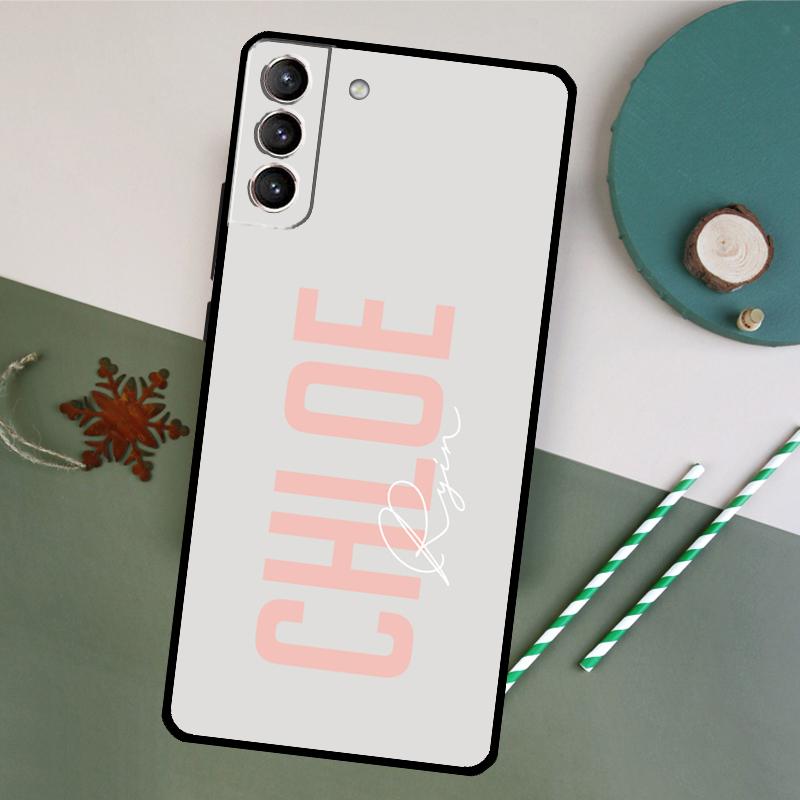 Pastellfarbene Custom Name Monogramm Hülle Für Samsung Galaxy S20 S21 FE S22 Plus S23 Ultra S8 S9 S10 Plus Note 10 20 Ultra Cover