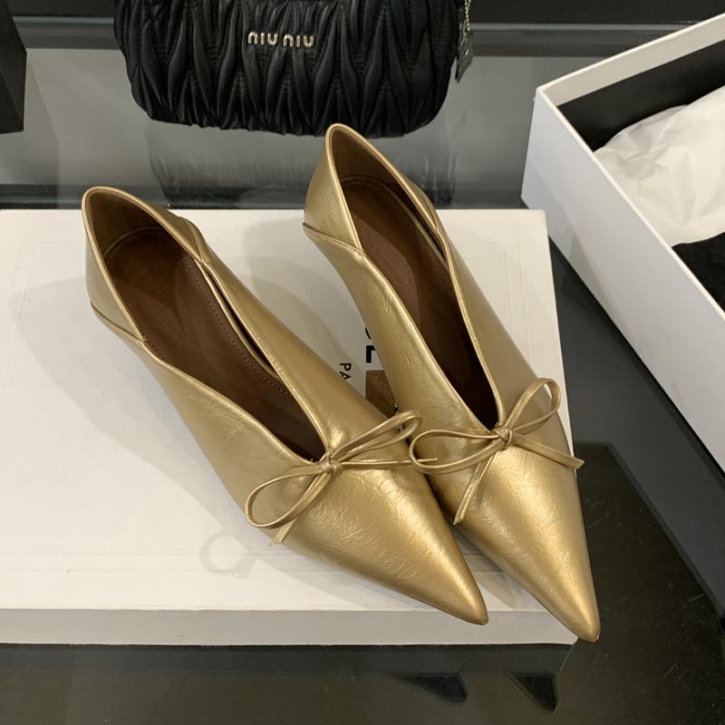 Fashion SUOJIALUN 2025 Autumn Women Pumps Shoes Fashion Pointed Toe Shallow Slip On Single Shoes Thin Low Heel Outdoor Dress Pumps