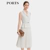 PORTS Women's Classic 2-in-1 Sleeveless Pleated Dress