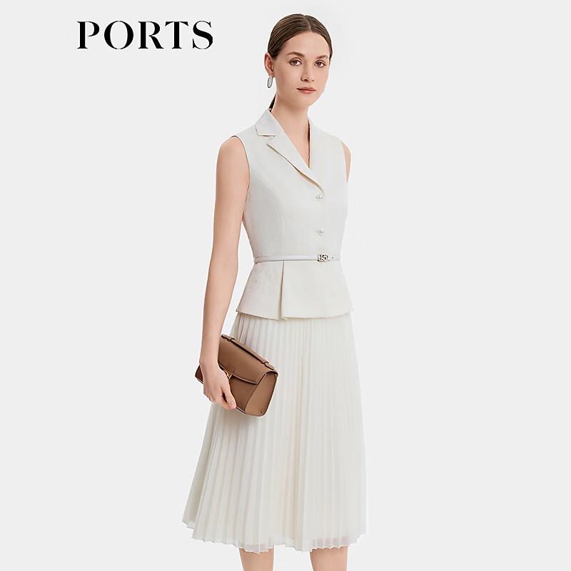 PORTS Women's Classic 2-in-1 Sleeveless Pleated Dress