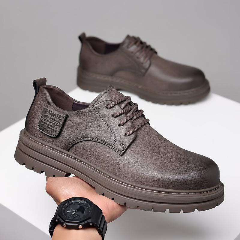 Kožené boty Pánské Podzimní Kožené boty Motocyklové Boty Retro Britský Styl Všestranné Ležérní Business Společenské boty