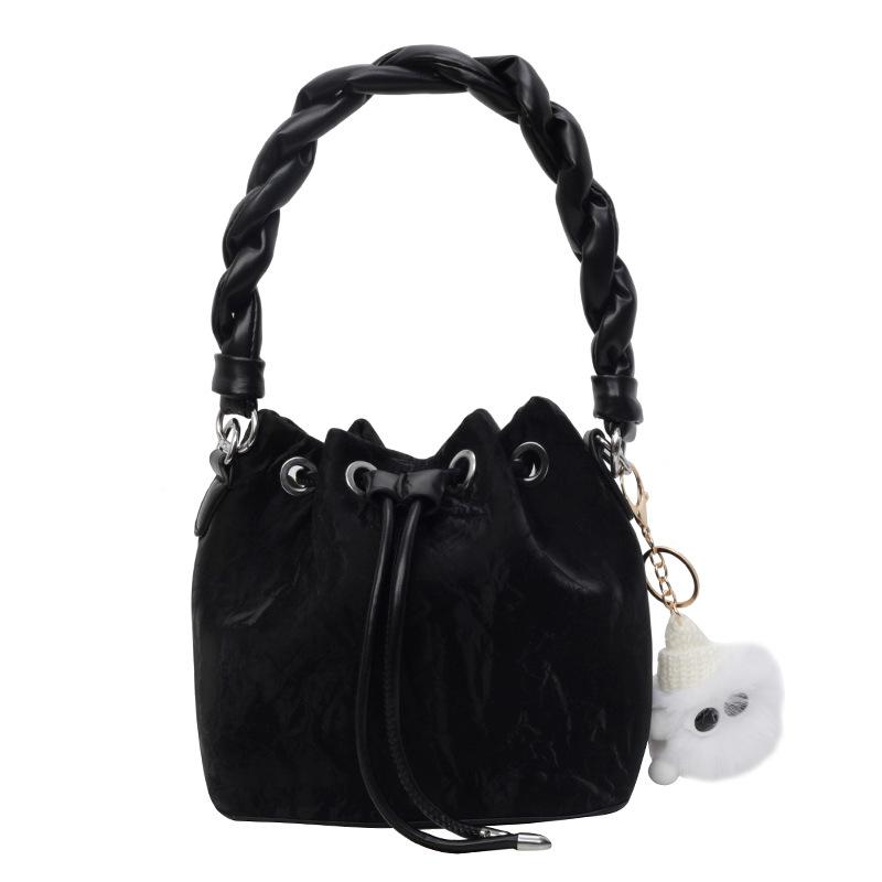 

Популярная в этом году сумка-ведро женская 2025 новая весна-лето универсальная на плечо сумка-мессенджер женская сумочка высокого класса чёрный