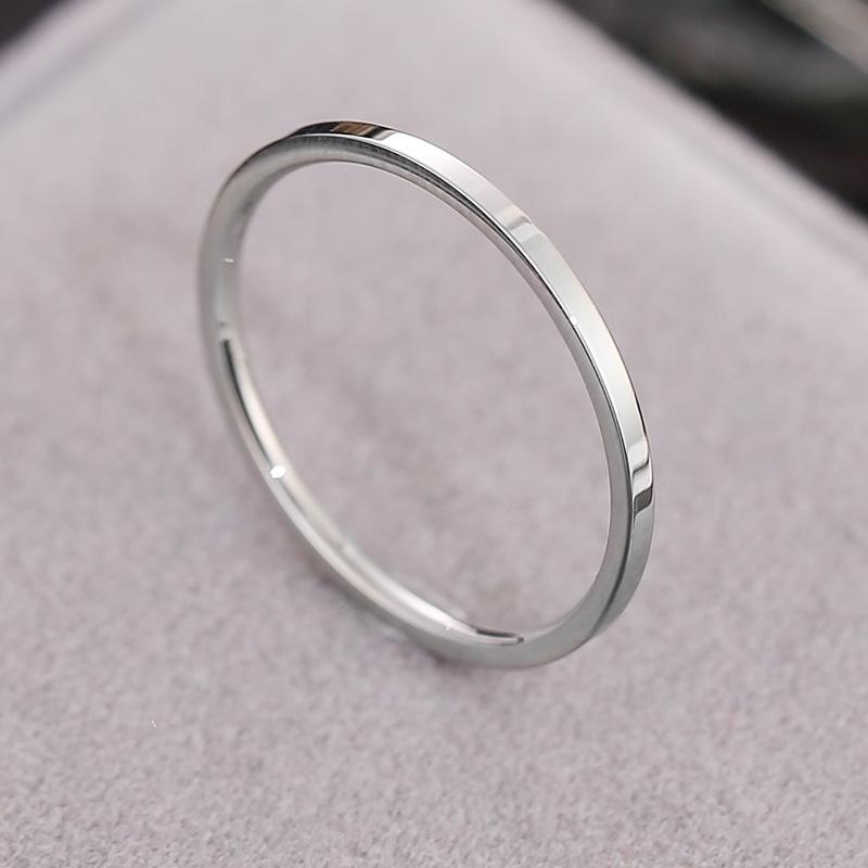 Bague en Acier Titane 18k Hypoallergénique Durable Acier Inoxydable Bande Fine Bijou Unisexe