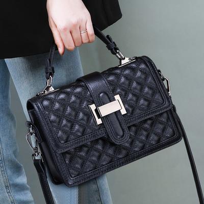 Mode Vielseitige Textur Rhombus Messenger Bag Neue Damentasche Echtes Leder Handtasche Echtes Leder Tasche
