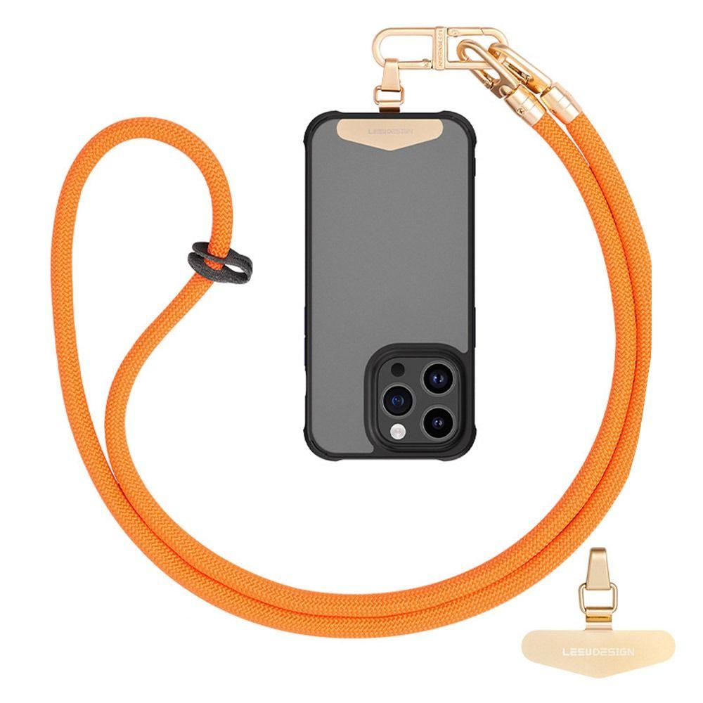 Universal Phone Anti-lost Rope With Stainless Steel Clip Hanging Cord Phone Case Chain Straps оранжевый