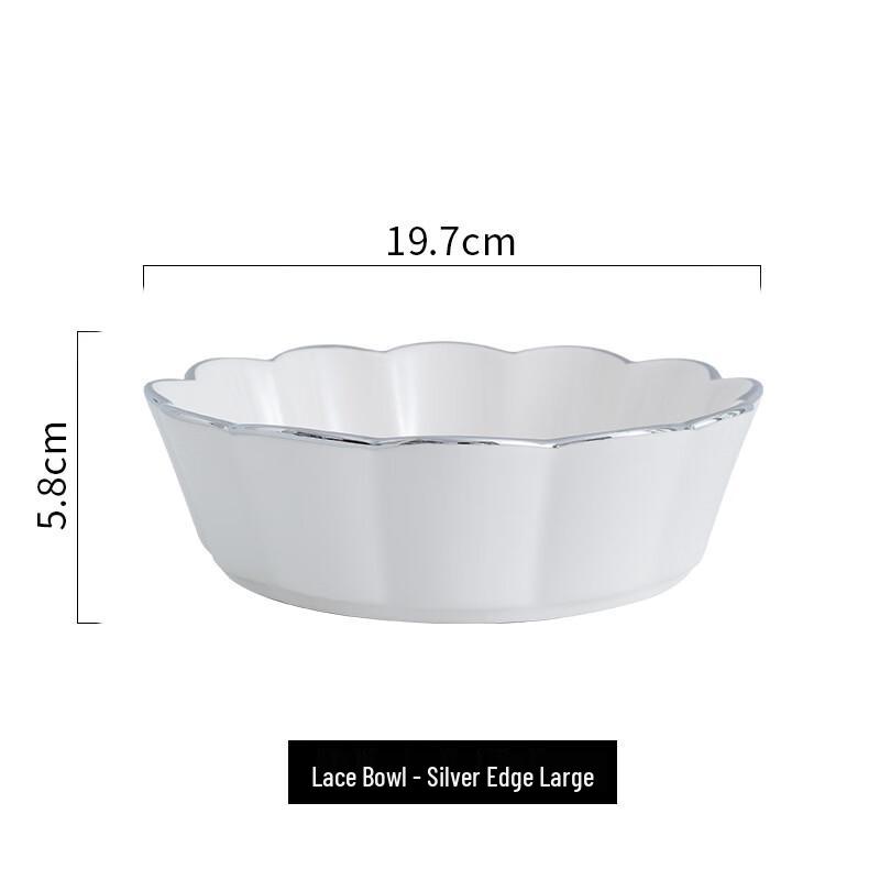 Abay Nordic Ceramic Lace Deep Bowl Set