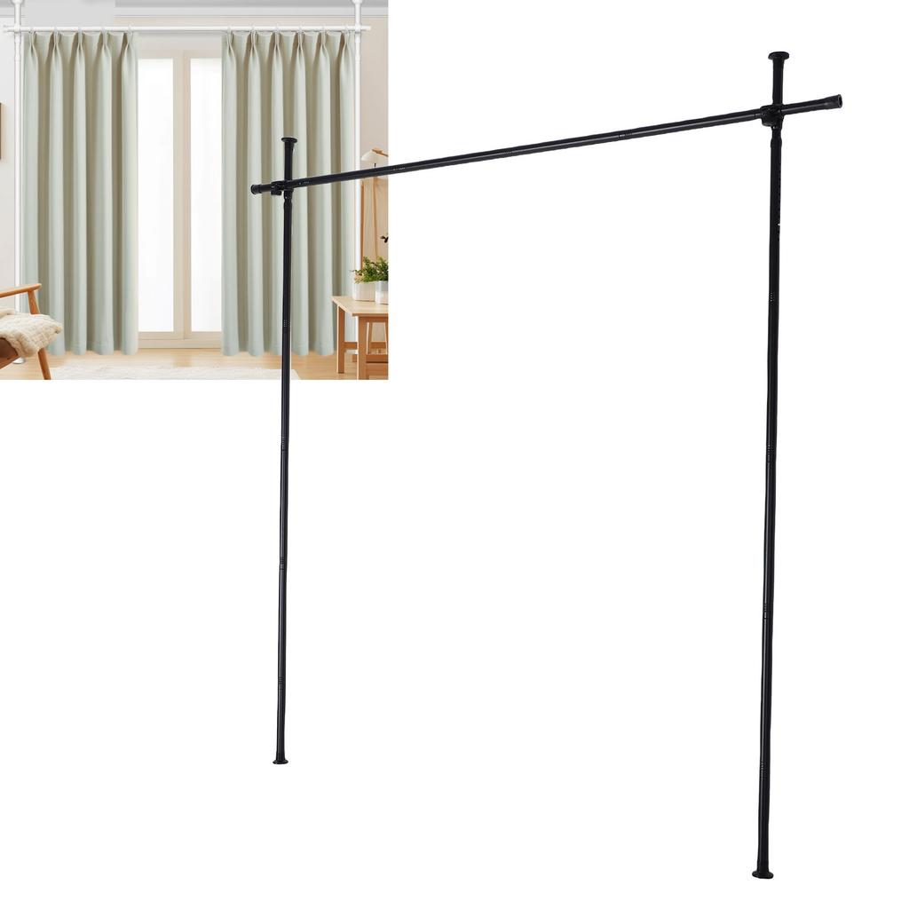 Room Divider Curtain Rod Carbon Steel Vertical Tension Rod for Room Separation   Partition Space Separator Curtain Stand