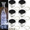6Pcs Solar Bottle Lights Outdoor Waterproof Wine Bottle Lights 2M 20 LED Copper Wire Fairy String Lights Auto On/Off for Wedding Christmas Party