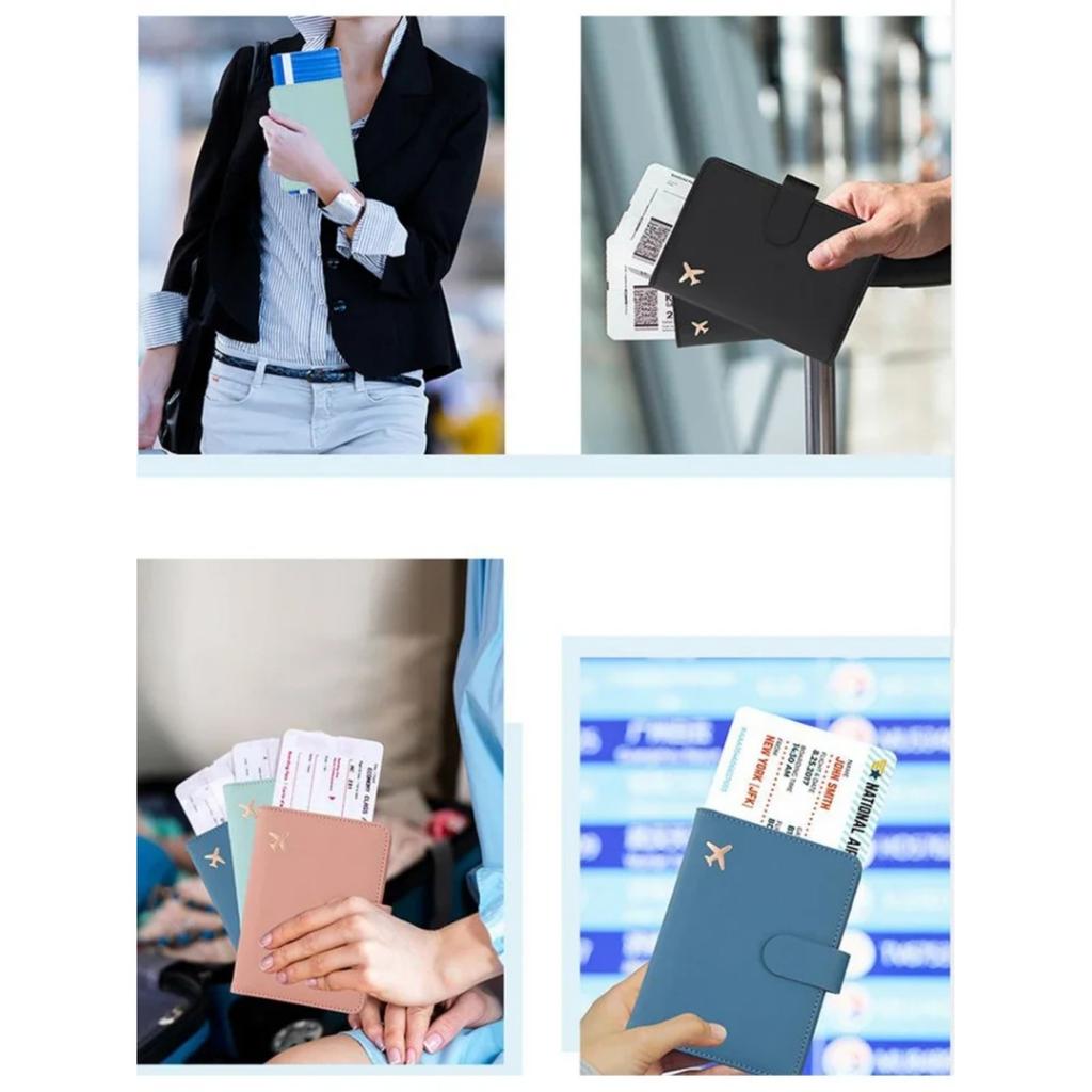 RFID Pasaport Kılıfı Pasaport Tutucu Çok İşlevli Pasaport Cüzdanı Kimlik Kredi Kartı Tutucu Seyahat Cüzdanı Seyahat Aksesuarları