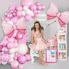 Balloon Set Round Arch Birthday Theme Party Girl Baby First Year Full Moon Party Inflatable Bow