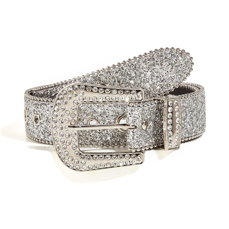 

Shinning For Rhinestone ремни женские искусственная кожа вестерн Y2K девушки ремень для джинсов серебряный