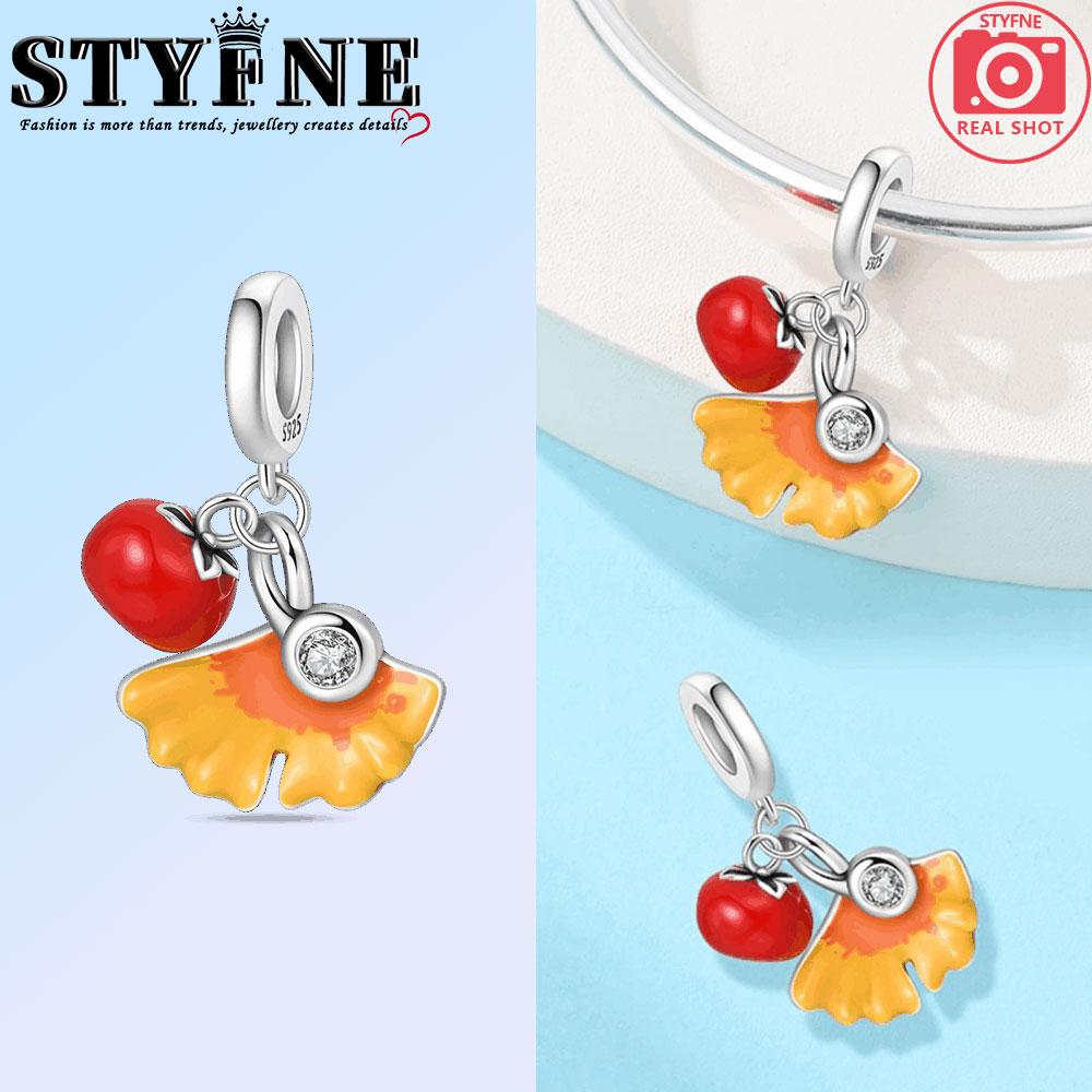 New Original 100% Copper Autumn Beaded Rose Romantic Wedding Charms Fit Women'S Bracelet Diy Jewelry Making