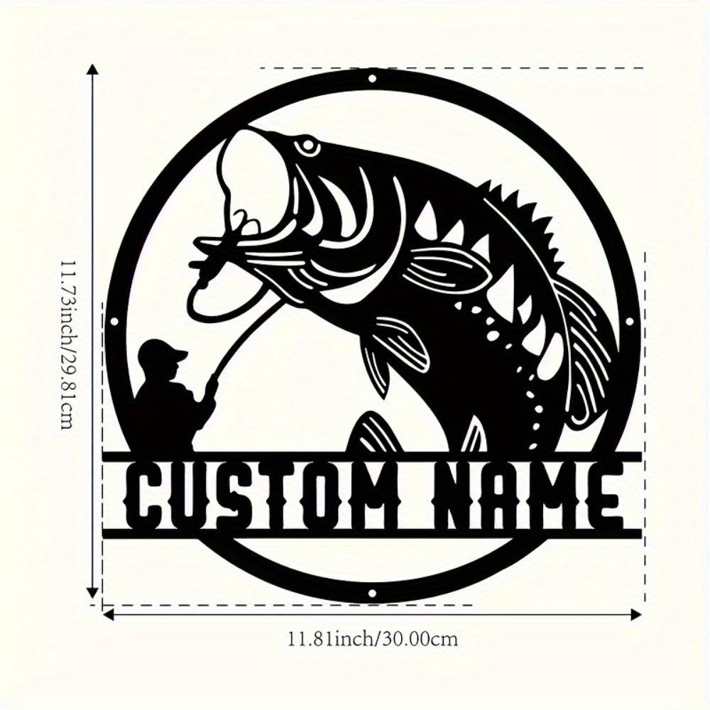 

Catch A Bass Fishing Wall Art Metal Sign Rustic Home Office Patio Decor Personalized Custom TYDZ003111