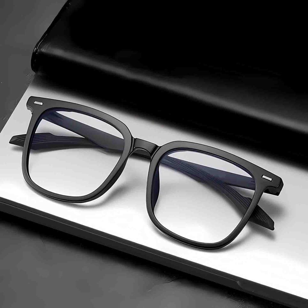 Sand Black Optical Glasses Retro Large Frame Glasses Artistic Eyewear Sand Black Blue Light Blocking Eyeglasses For Beach Men