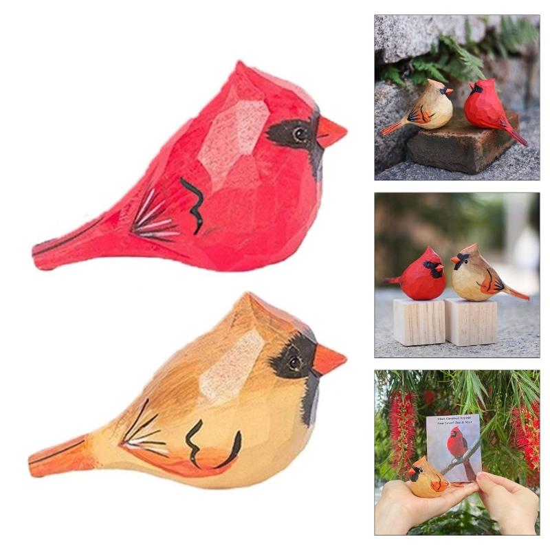 Resin Bird Decoration Hand-Carved Bird Figurine Hand-Painted Sculpted Resin Birds Statues 1PC