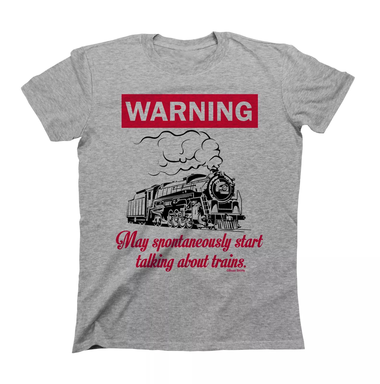 WARNING May Spontaneously Start Talking About TRAINS Kids Cotton T-Shirt 130