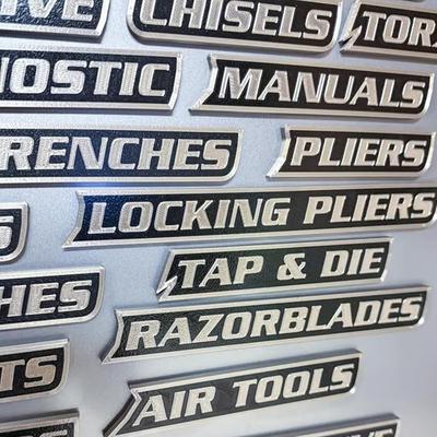 12PC Magnetic Toolbox Labels,3D-Printed Tool Box Labels,General Tool Box Organize Accessories,Reusable Tags for Steel Toolboxes,Carts,Drawers,Cabinets