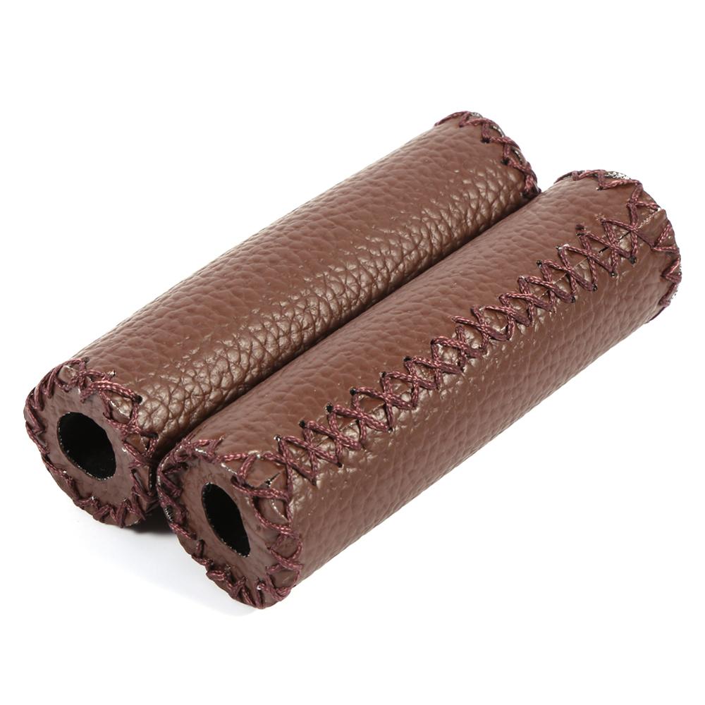 Leather Leather Bicycle Grips Retro Cycling Grip Bicycle Handlebar Grips Vintage Bicycle Grips