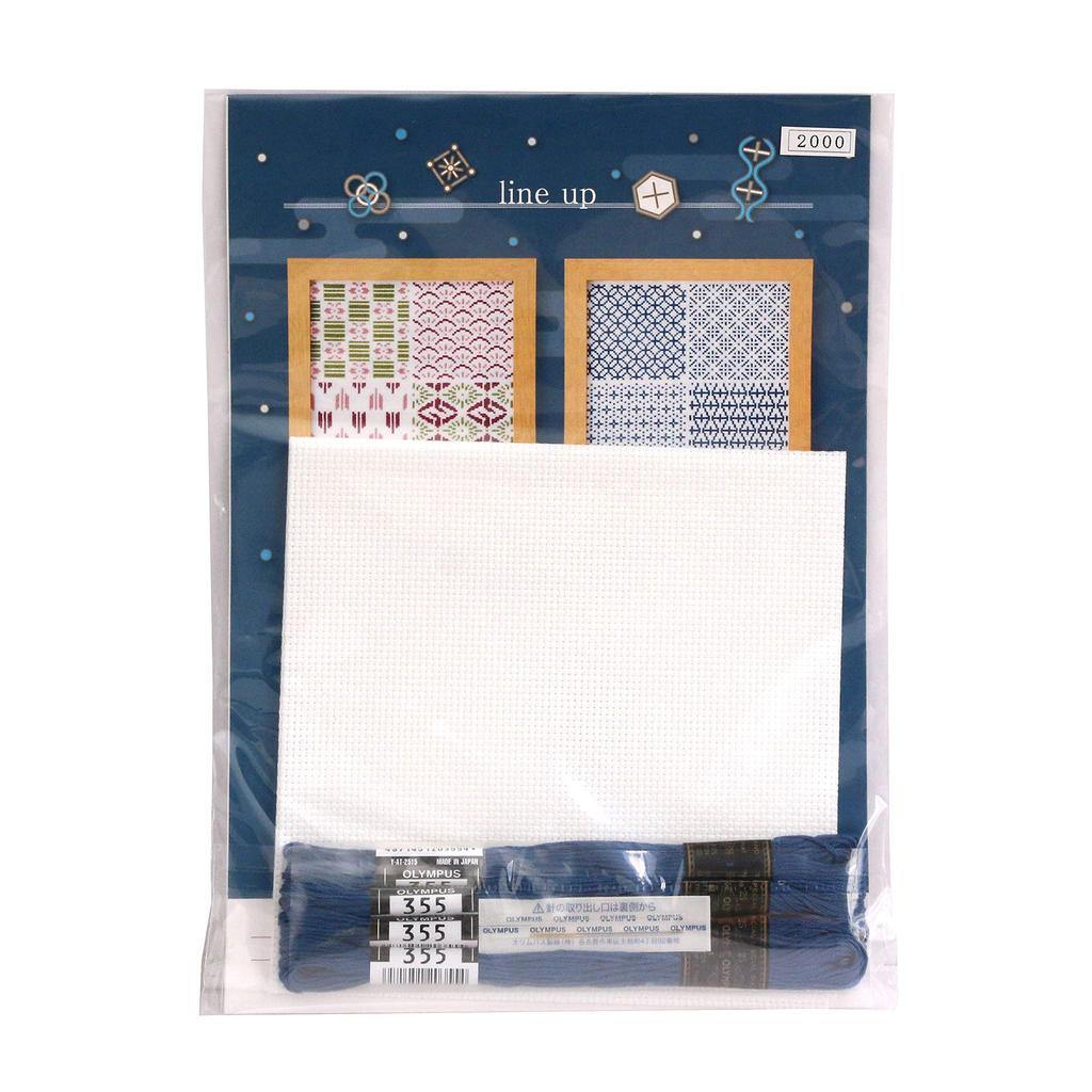 Olympus Thread Manufacturing Saeko Kimono Pattern Cross Stitch 7533 Co., Ltd. Endo's Kit, Indigo,