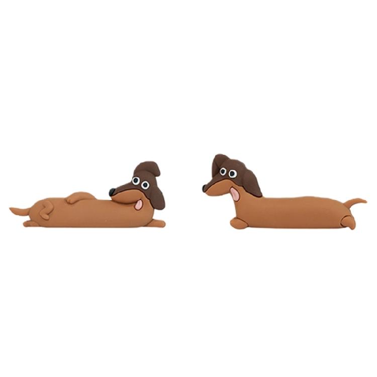 

2/6 Animal Dog Figurines Mascots Crafts for Home Office Desk Decorations Silicone Dog Statues Computer Monitor Decors