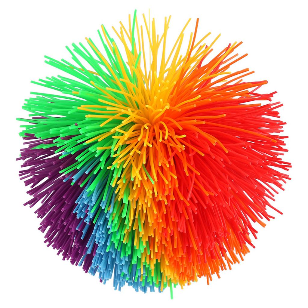 Silicone Construction Stress Relief Rainbow Colorful Sensory Toy Ball Shape