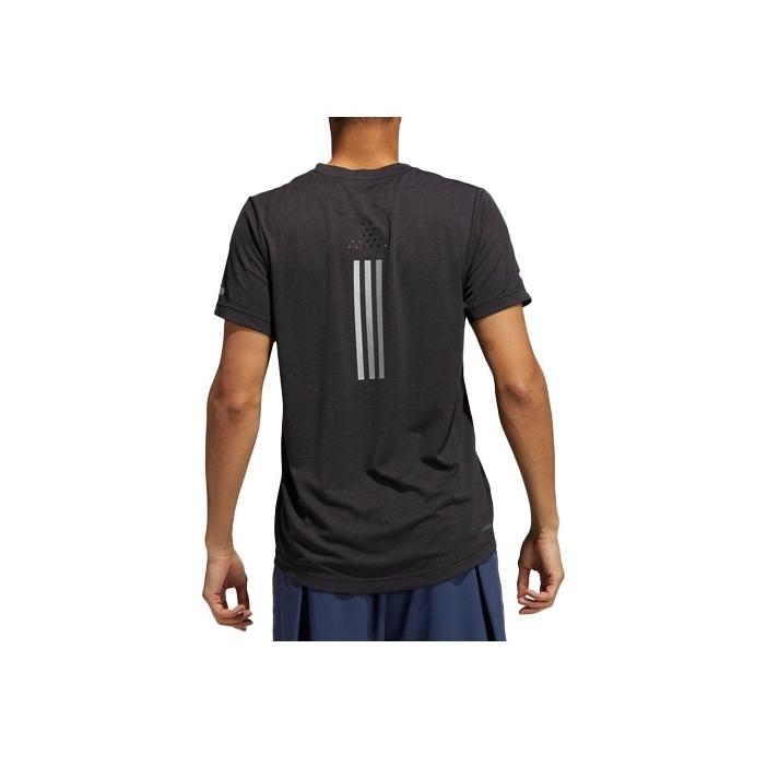 Adidas Reflective Stripe Print Training T-Shirt Men Tops Light-Grey HB8522