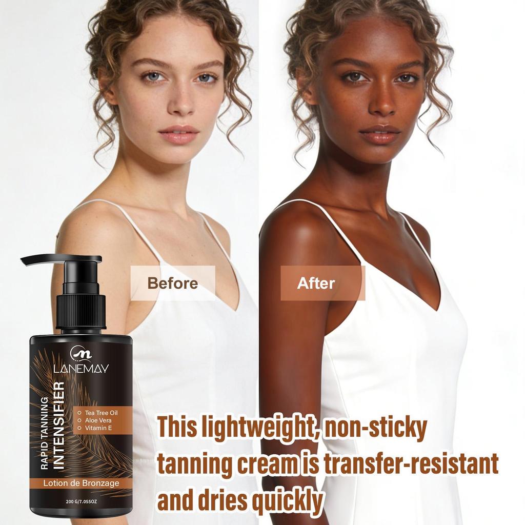 Rapid Tanning Intensifier-This Lightweight, Non-Sticky Tanning Creamis Transfer-resistant And Dries Quickly-200ml