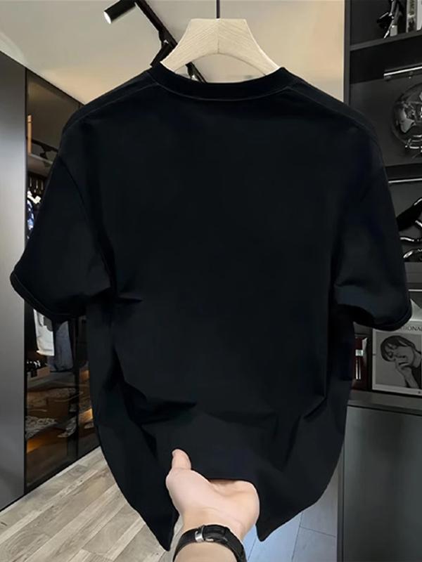 Kurzarm-T-Shirt Herren reine Baumwolle trendige Marke amerikanisches kreatives T-Shirt Sommer schlichte Buchstaben Rundhals locker vielseitig