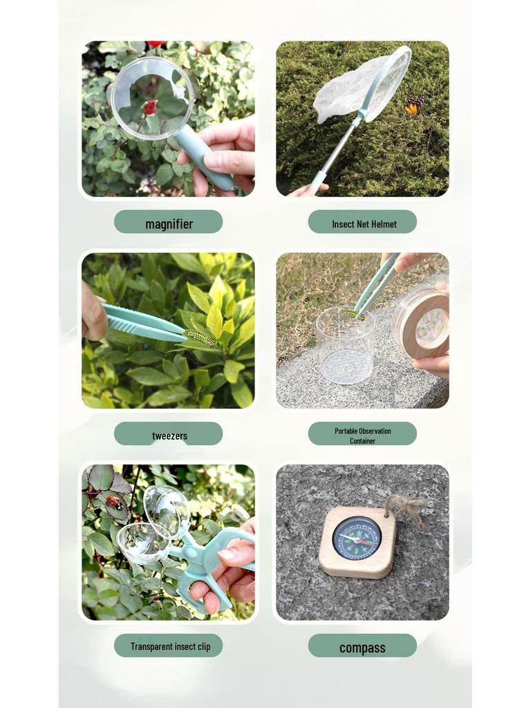 Kids' Outdoor Insect Catcher & Science Exploration Kit with Compass and Magnifying Glass