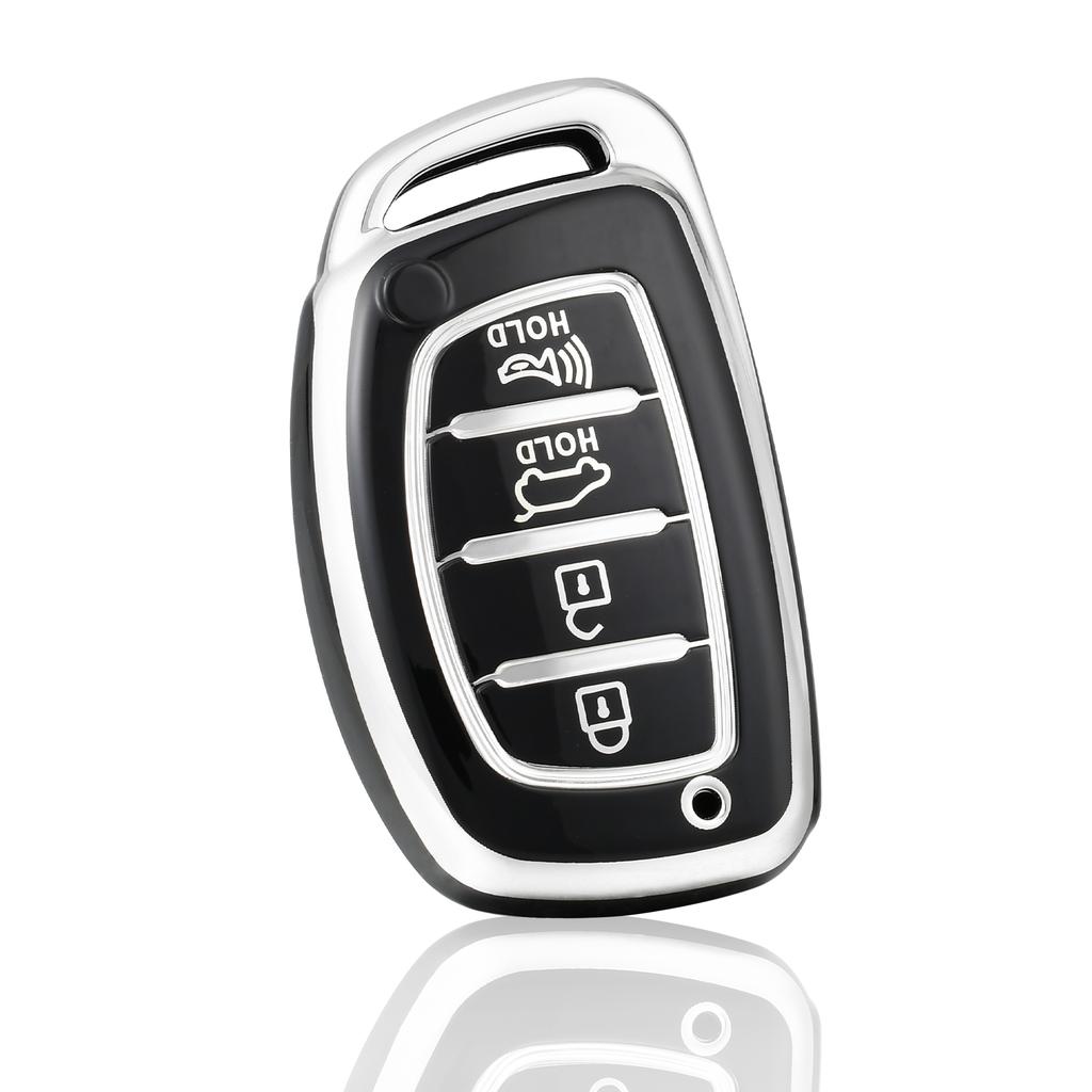 4 Bottons Smart Key Fob Case Cover for Hyundai Tucson Santa Fe Rena Sonata Elantra Creta Ix35 Ix45 I10 I30 I40 Solaris Accent