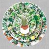 100 Green Plant Graffiti Stickers: Fresh, Waterproof DIY for Skateboards, Phones, and Suitcases