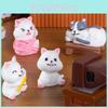 Cute Cartoon Resin Cat Statues For Office Desk Resin Craft Decorations