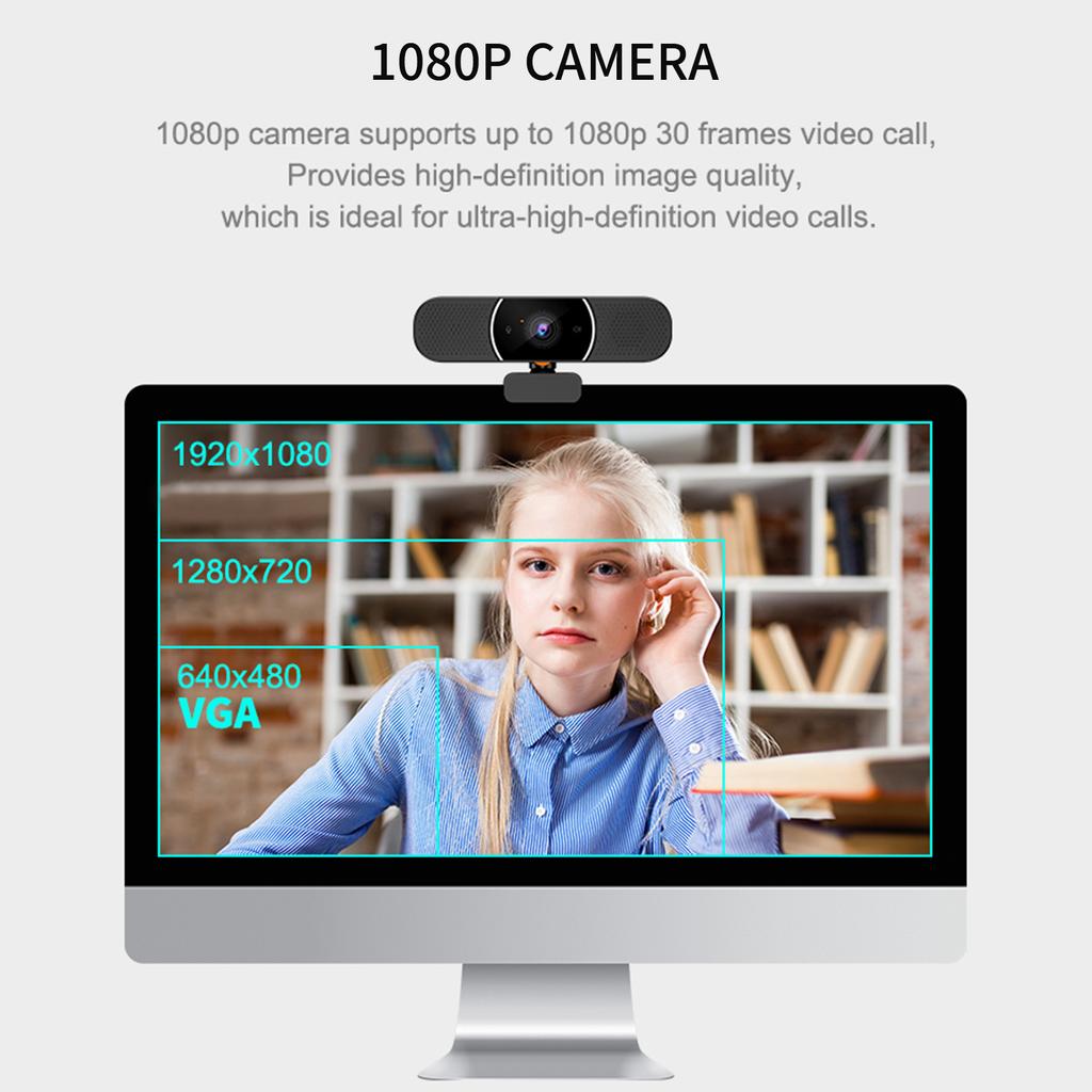 SeeUp Mini 3-in-1 Webcam with Speaker & Microphone & Privacy Cover 1080P Camera Desktop USB Plug &