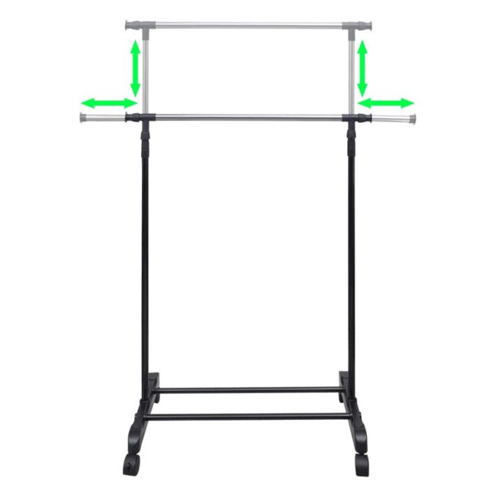 VidaXL Porte-manteaux réglables 2 pcs 1 rail d'accrochage