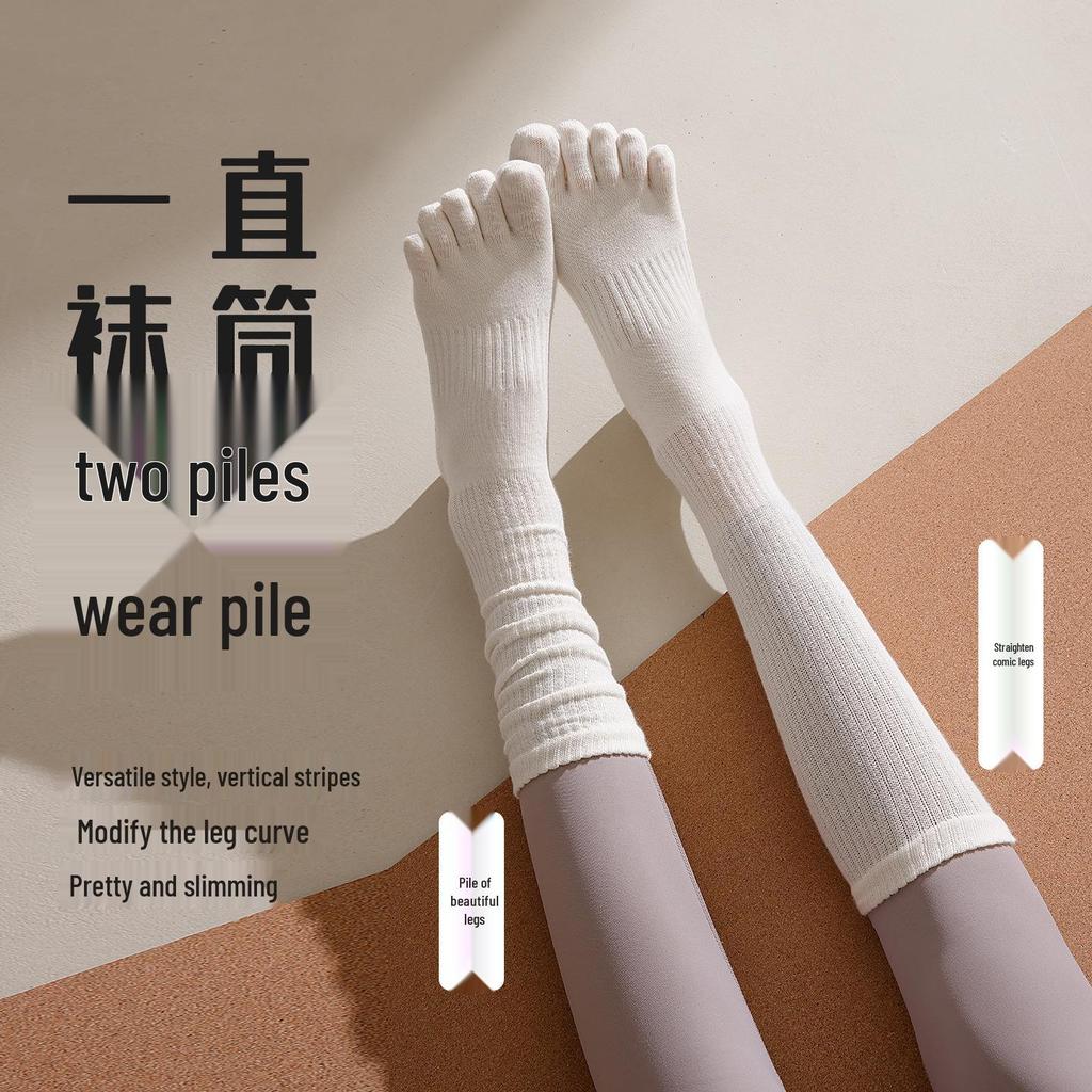 Vijf-Teen Antislip Over-de-Knie Pilates & Yoga Sokken voor Dames - Herfst/Winter Fitness Stijl