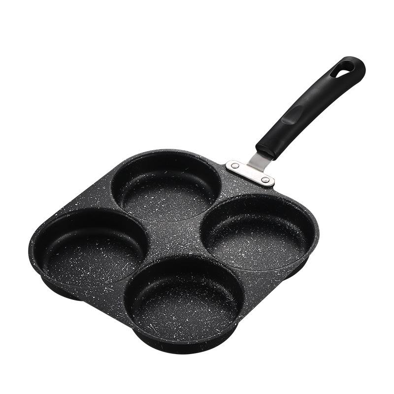 Wow Oh Non-Stick Maifan Stone Frying Pan with Four Sections for Eggs and Burgers