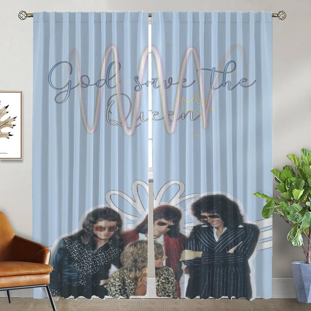 

Kitchen Curtains for Living Room Curtain for Room 2 Panel Rock-Queenes Shades Halloween Decoration Home Interior Curtains Camera W50xH70cmx2pcs-CL