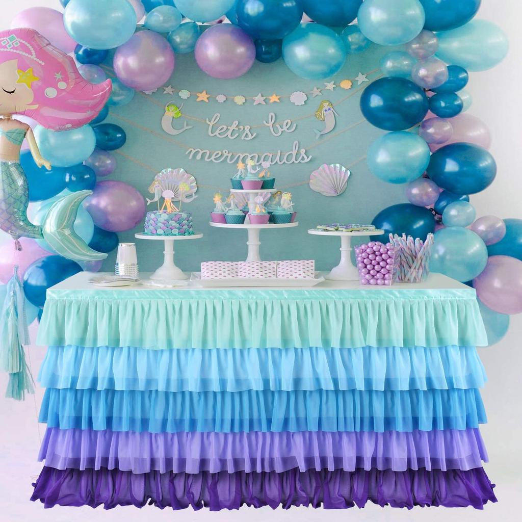 Tulle Table Skirt Tutu Tablecloth Tableware for Baby Shower Birthday Party Decorations Banquet Wedding Home Party Table Supplies