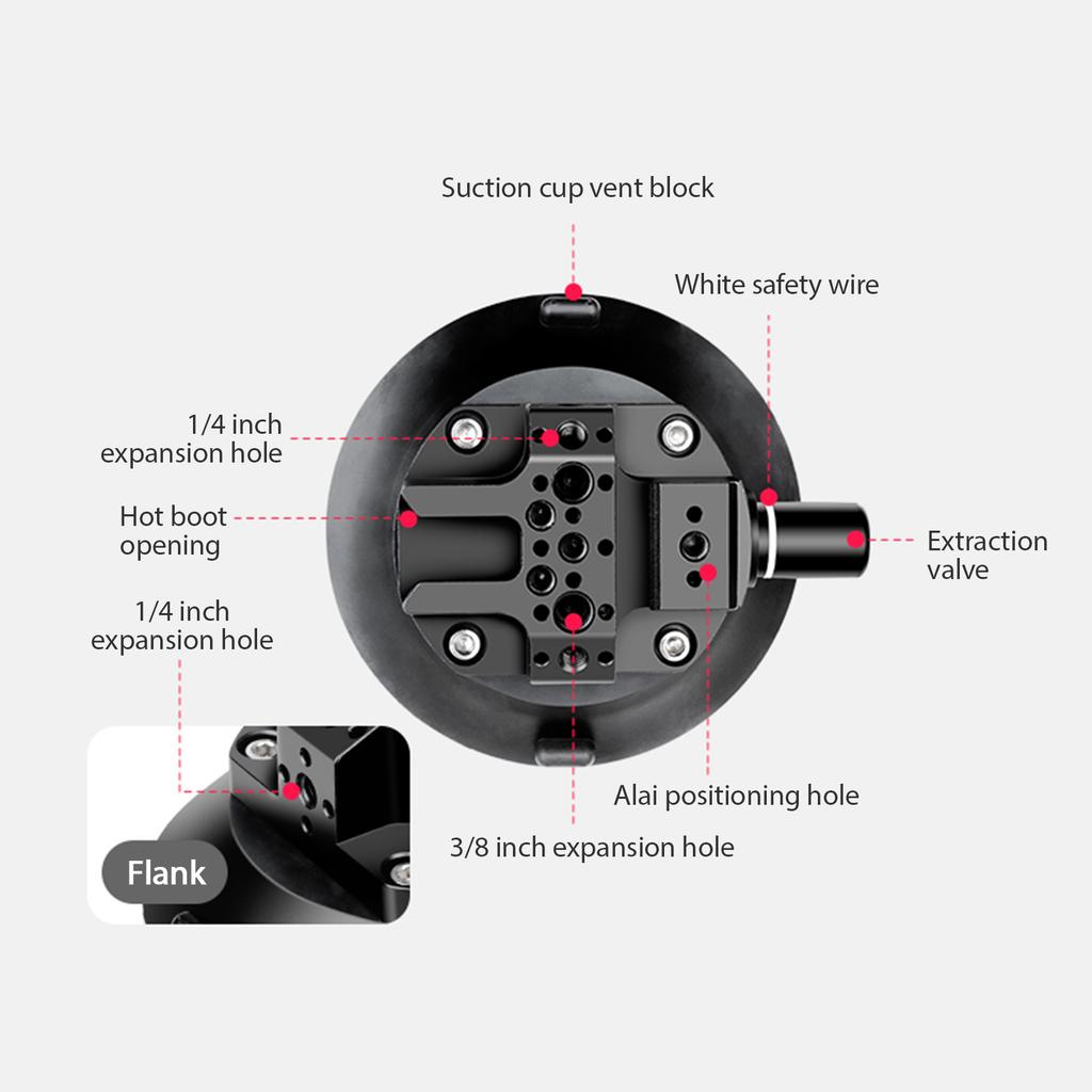 4.5 Inch Camera Suction Cup Mount with 360 degrees Rotatable Ballhead Arm Bracket 1 4 Inch Screw 3kg Load Capacity