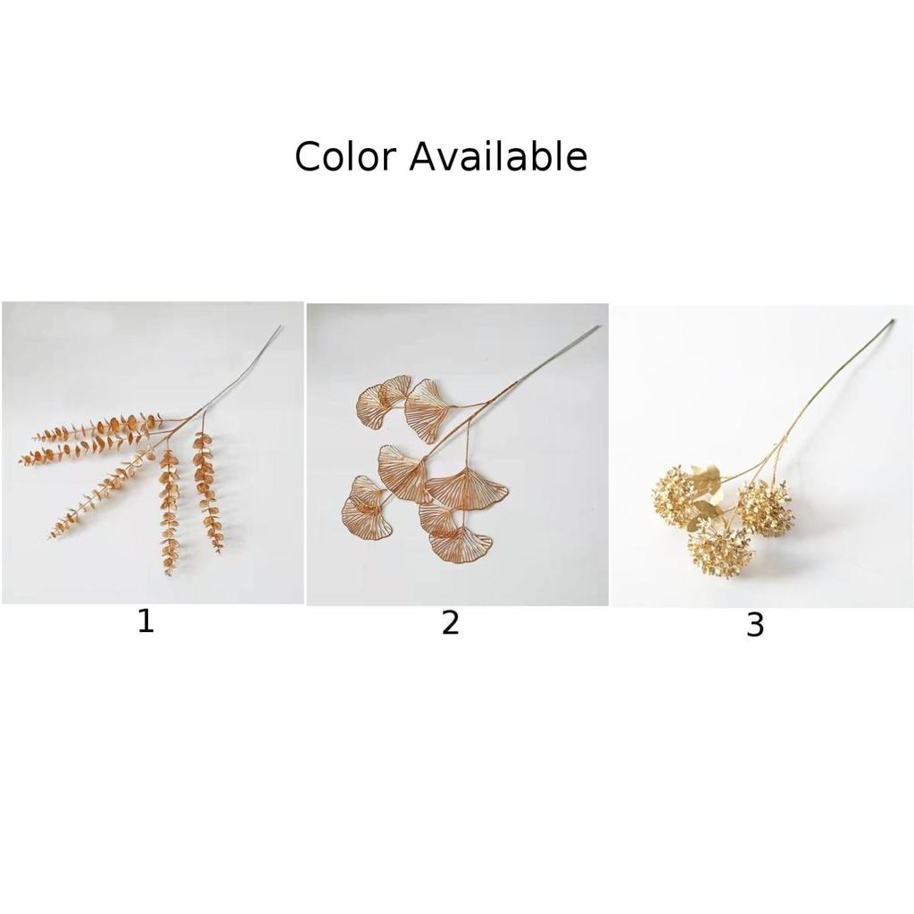 Gold Fan Leaf Simulated Flower Golden Color Plastic