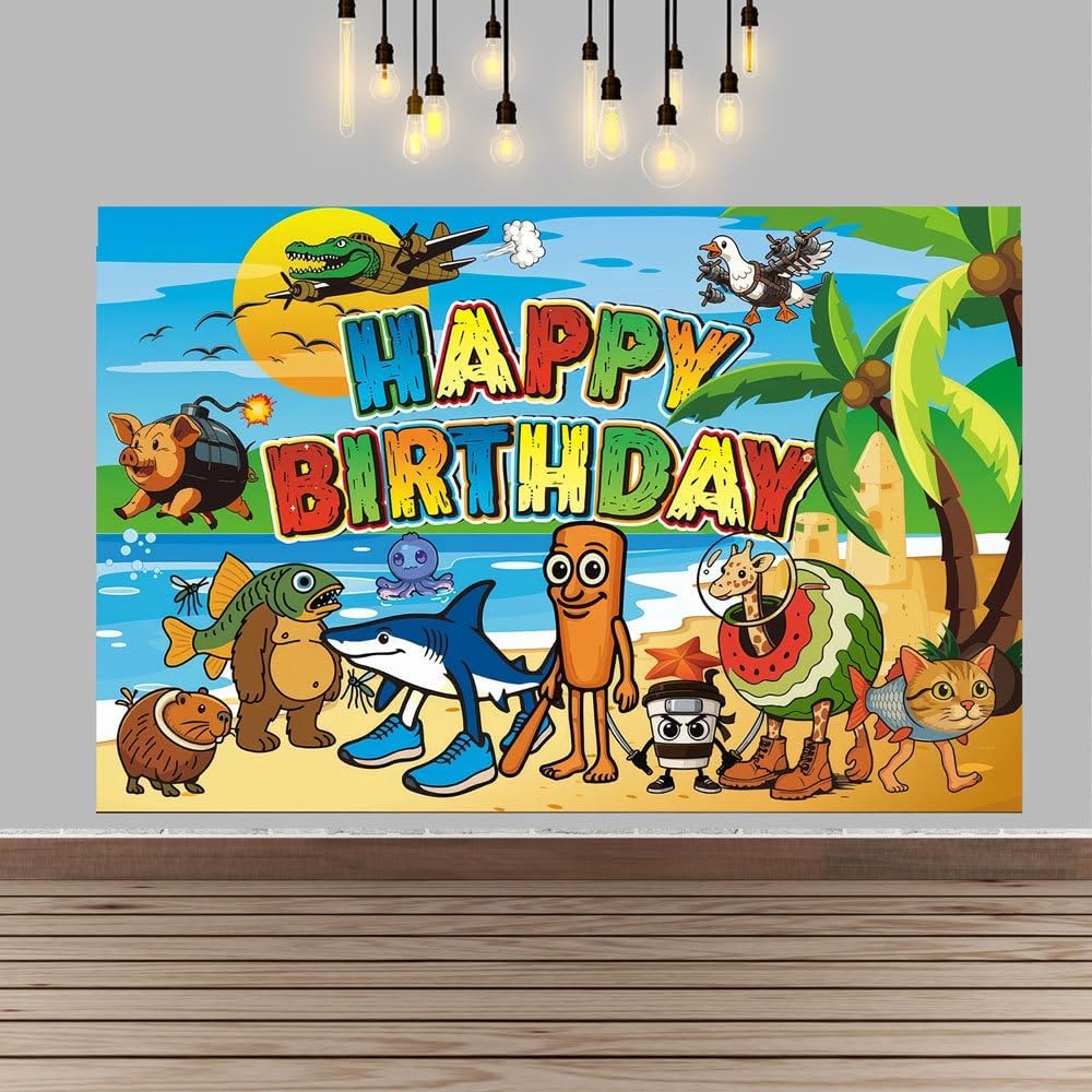 Italian Brainrot Birthday Party Decorations Happy Birthday Banner,Tralalero Tralala Birthday Decorations