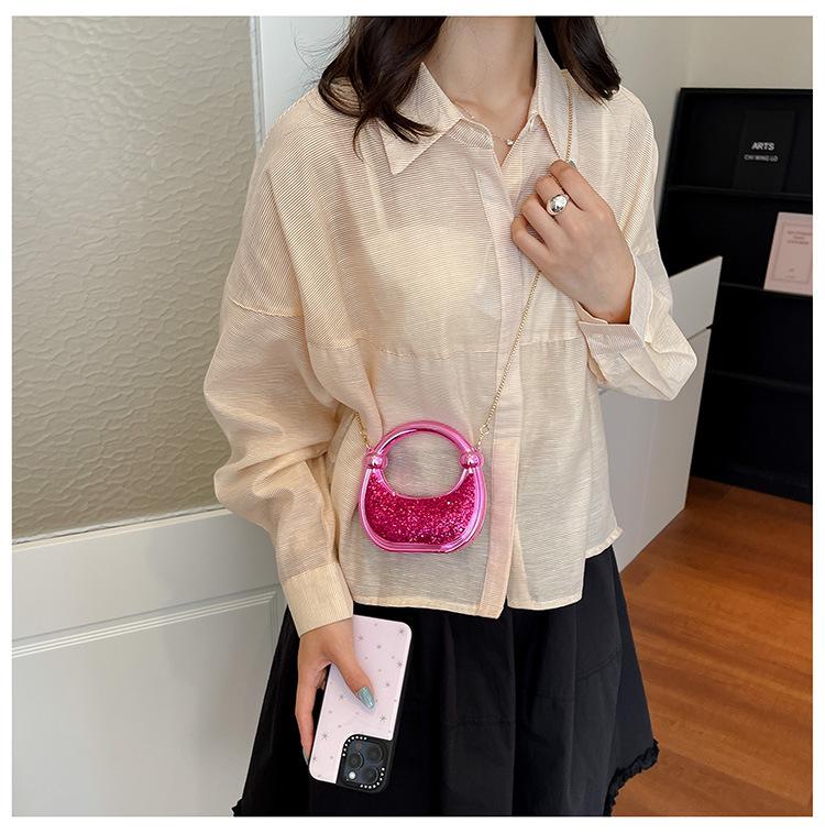 2026 Spring Women's Sparkling Underarm Crossbody Handbag - Fashionable, Simple Niche Design