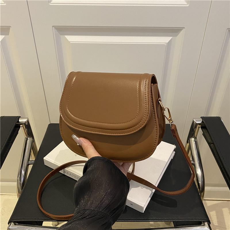 Summer Simple Solid Color Small Bag Women's Bag New Trendy Fashion Retro Casual Messenger Bag Shoulder Bag