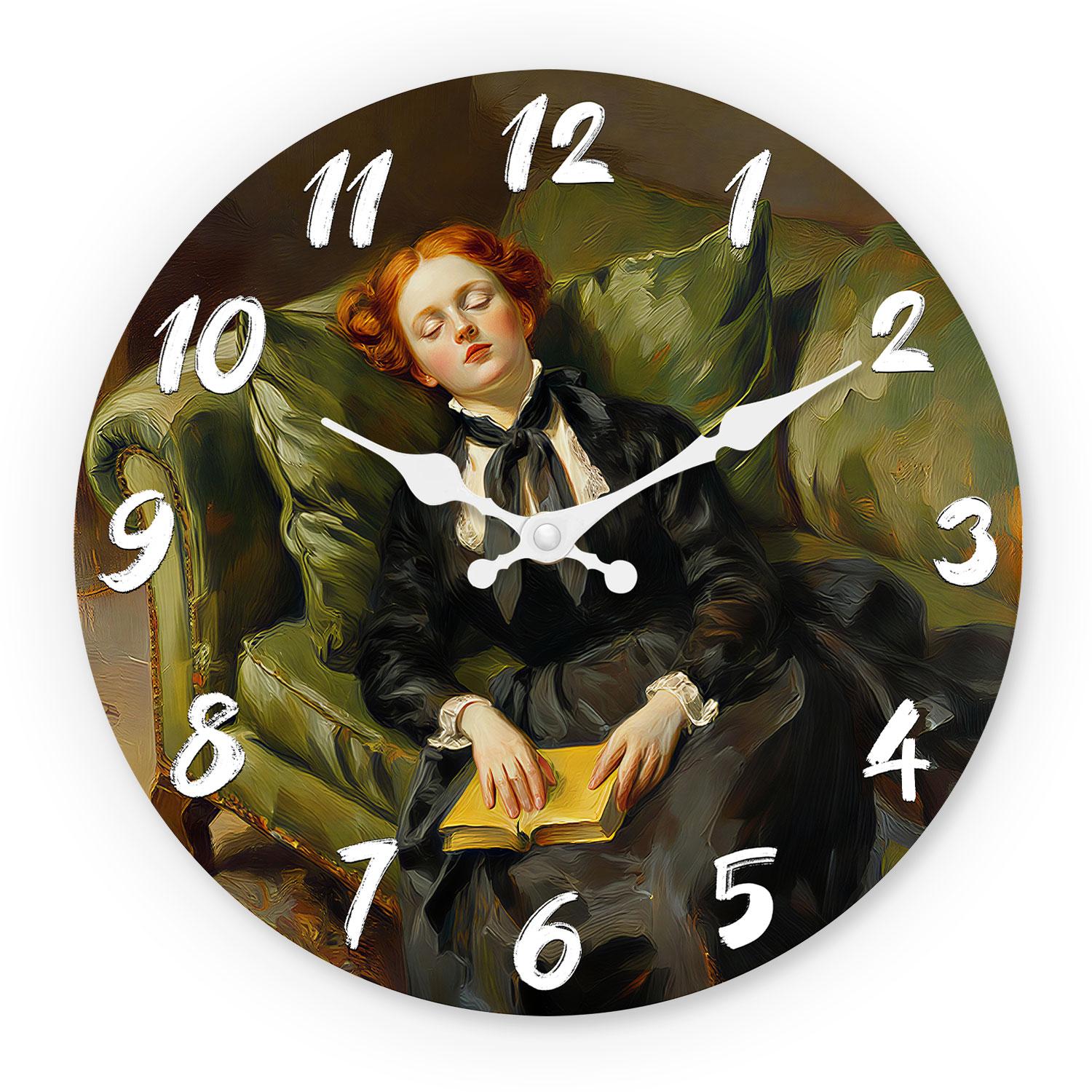 High-Quality Classical High-Quality Oil High-Quality Painting High-Quality Style High-Quality Wooden High-Quality Wall High-Quality Clock, 10-16Inch (as the picture,10Inch)