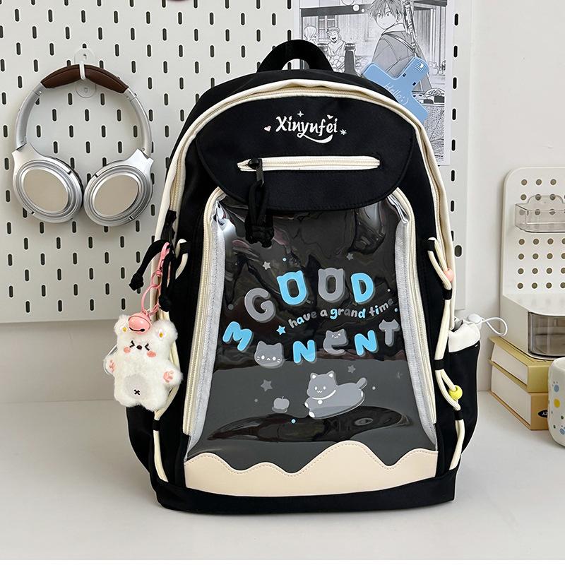 Young Girl Cute Transparent Schoolbag for Men and Women with High Value  Large Capacity  Light Weight and Multi Functional Shoulder Bag.